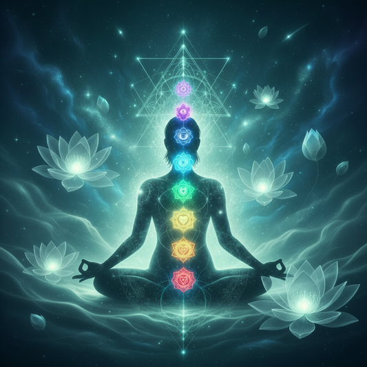 Chakra Clearing & Meditation - teal cosmic healing energy